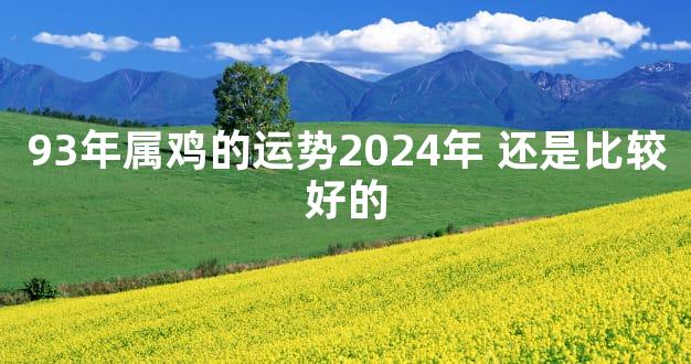 93年属鸡的运势2024年 还是比较好的